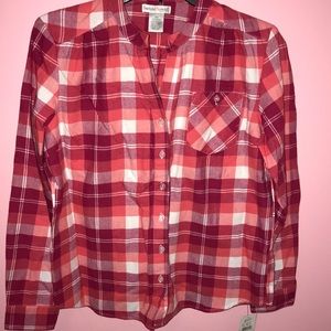 NWT pink and orange flannel